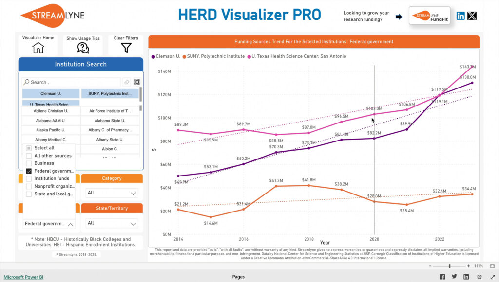 HERD Survey visualizer screen grab